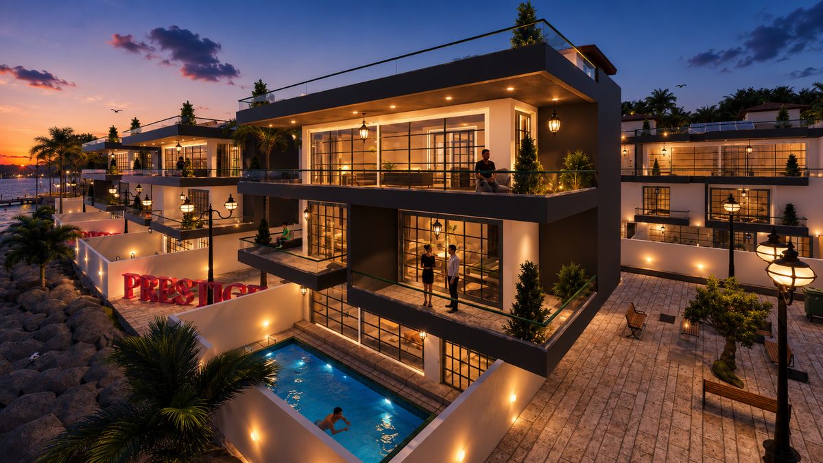 Prestige Island — villa en soirée